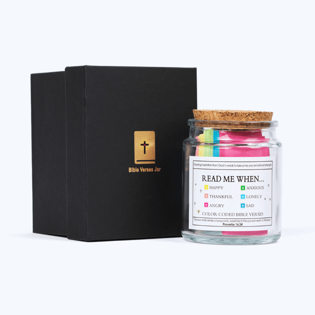 Handmade 90 Day Bible Verses Jar (Comes With Christian Gift Box)
